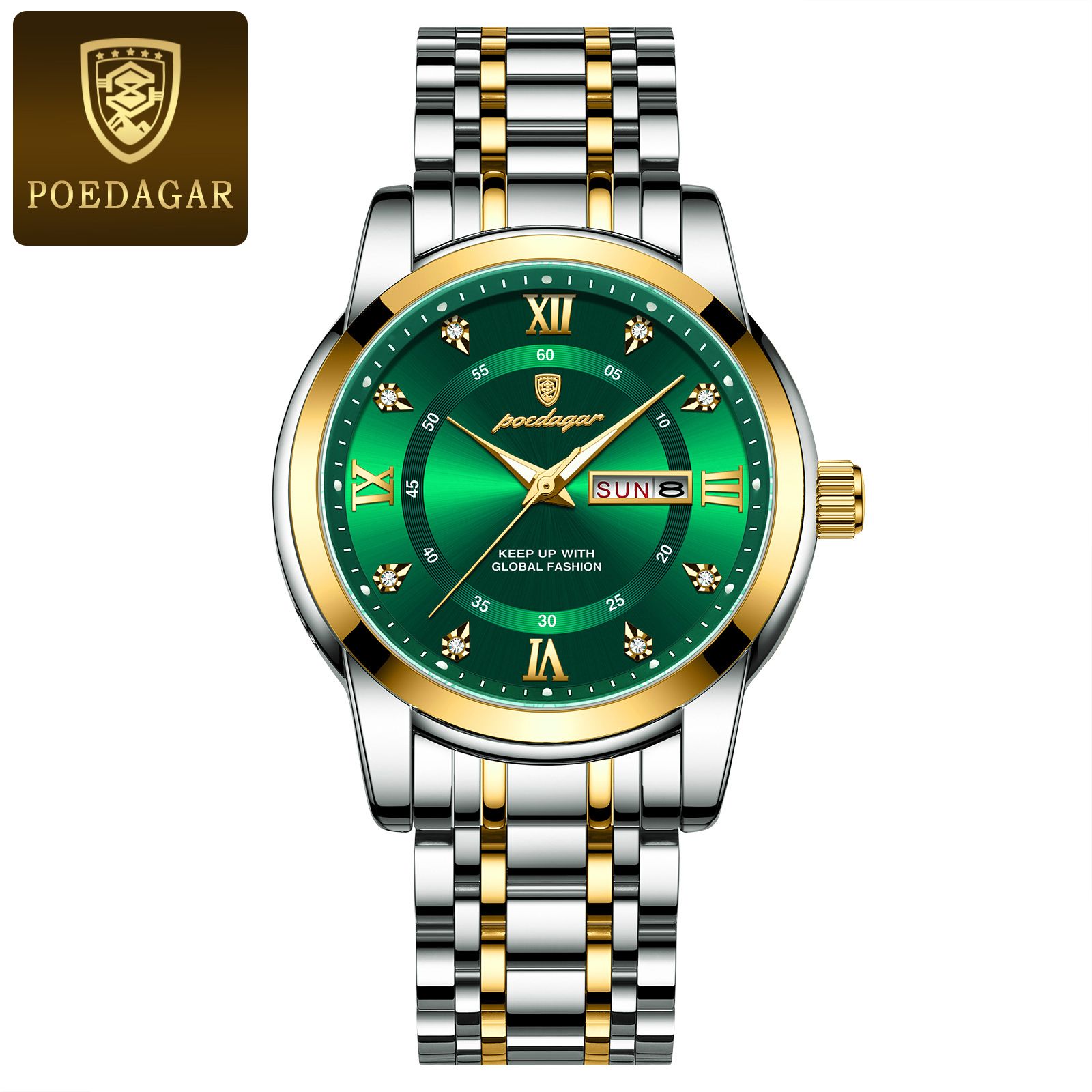 POEDAGAR - Jam Tangan Pria Waterproof Double Kalender Luminous Quartz - Gambar 4